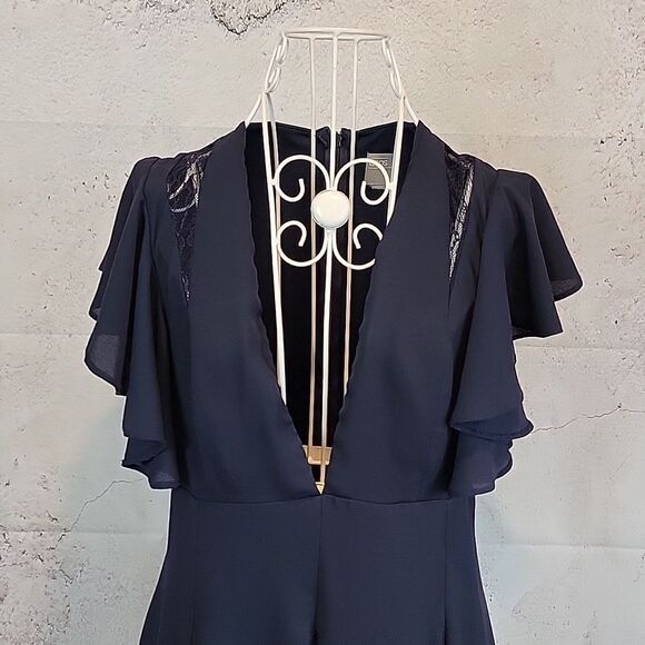 Asos special occasion midi dress in navy Women's Size 4 - Picture 2 of 15